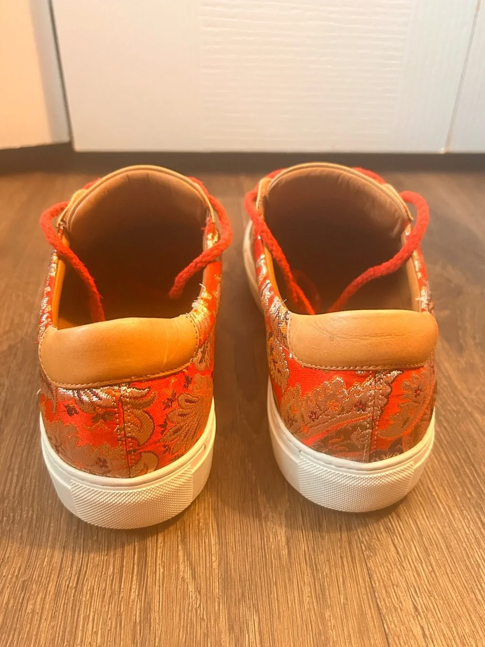 Taft Mens Size 43 Red Paisley Handcrafted Leather Water-repellent Sneakers Spain